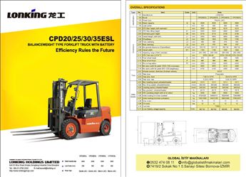 3 TON LİTYUM İON AKÜLÜ LONKİNG FORKLİFT GLOBAL İST