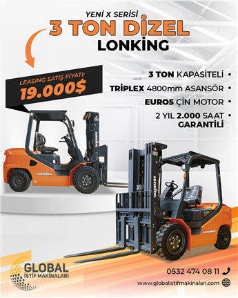 3 TON X-Serisi LONKİNG DİZEL FORKLİFT İLANI